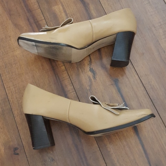Coup D'etat Ltd Tan Leather Loafer Block Heels - Picture 4 of 7